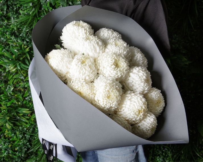 Stunning White Chrysanthemum Disbud Bouquet