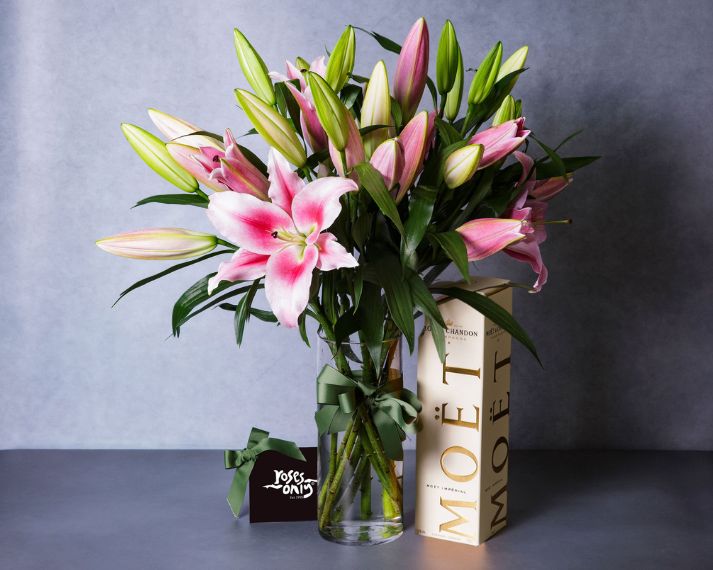 Pink Lilies & Champagne