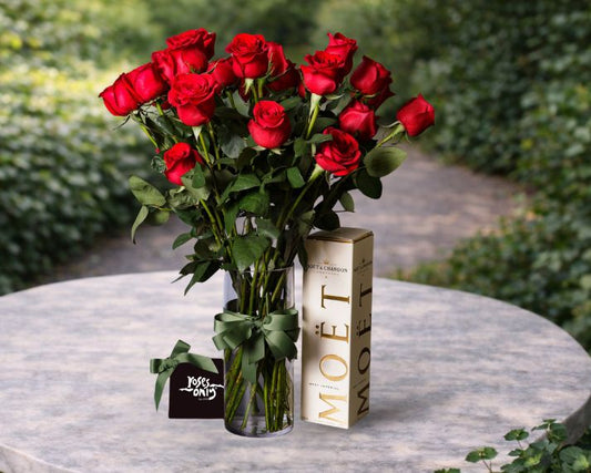 Valentine's Day Roses - Red Roses & Champagne