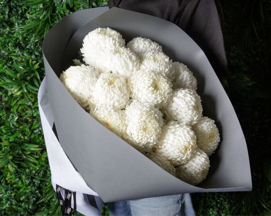 Stunning White Chrysanthemum Disbud Bouquet