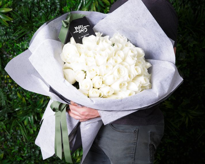 White Magnificent Rose Bouquet