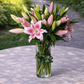 pink lilies in vase