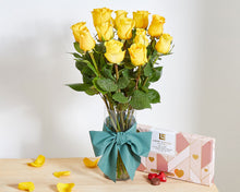 12 Yellow Roses & Chocolates