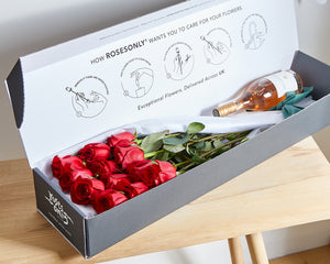 24 Red Roses & Rosé wine